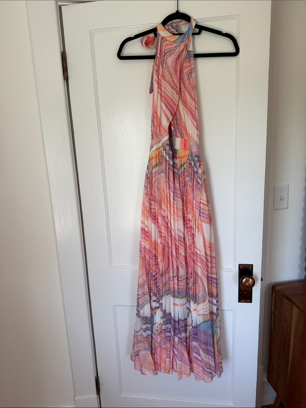 Rococo Sand Multicolor Swirl Halter Maxi Dress